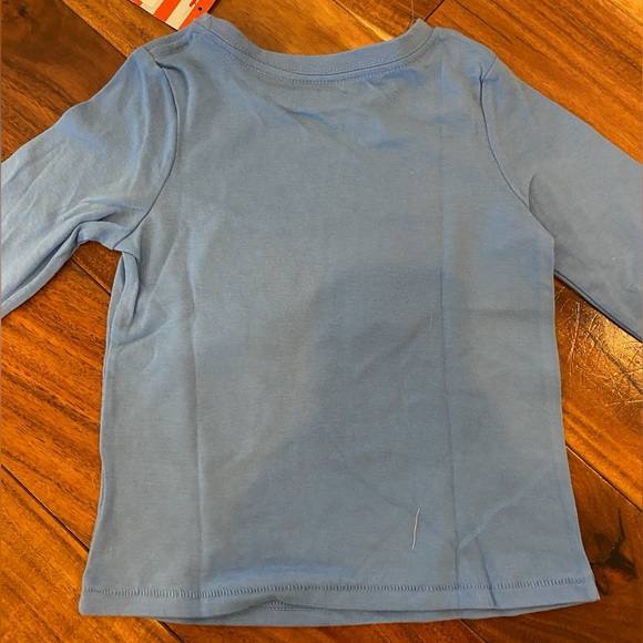 NEW Cat & Jack Blue Long Sleeve Tee with Rainbow Design - Picture 2 of 3